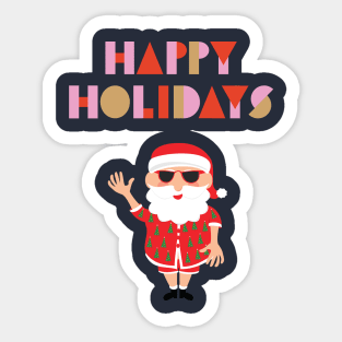 Happy holidays from a Santa in shades funny Sticker